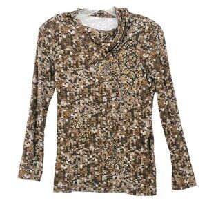 Cynthia Rose Sequin Embellished Long Sleeve Top Blouse XS